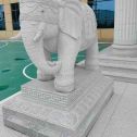 鄂州 白麻花岗岩动物异形石雕-大象