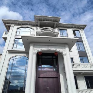 鄂州白麻别墅外墙干挂石材效果示例