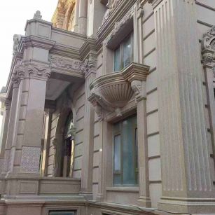 鄂州 黄金麻花岗岩光面别墅外墙干挂施工完成