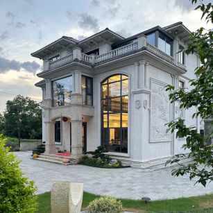 鄂州 白麻花岗岩私人别墅干挂石材豪华定制