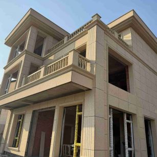 鄂州 黄金麻花岗岩石材荔枝面外墙干挂效果展示