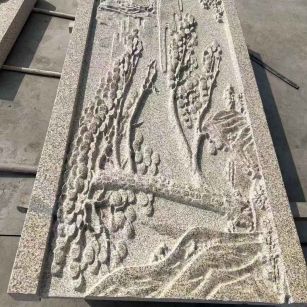 鄂州 黄金麻雕刻板浮雕迎客松