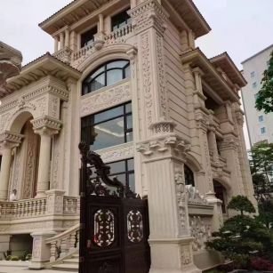 鄂州 黄金麻花岗岩别墅外墙干挂效果展示