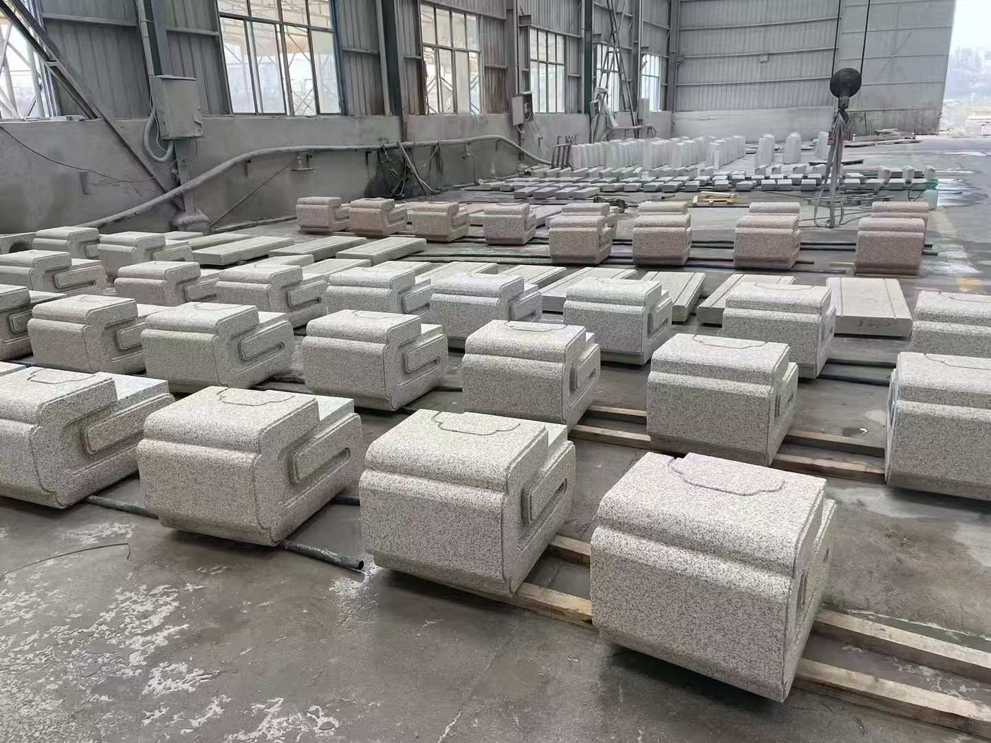 鄂州 白麻花岗岩异形加工-石凳，坐凳