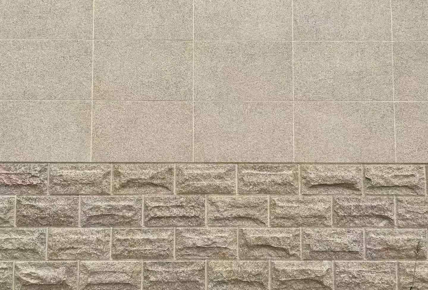 鄂州 黄金麻自然面蘑菇石配荔枝面干挂