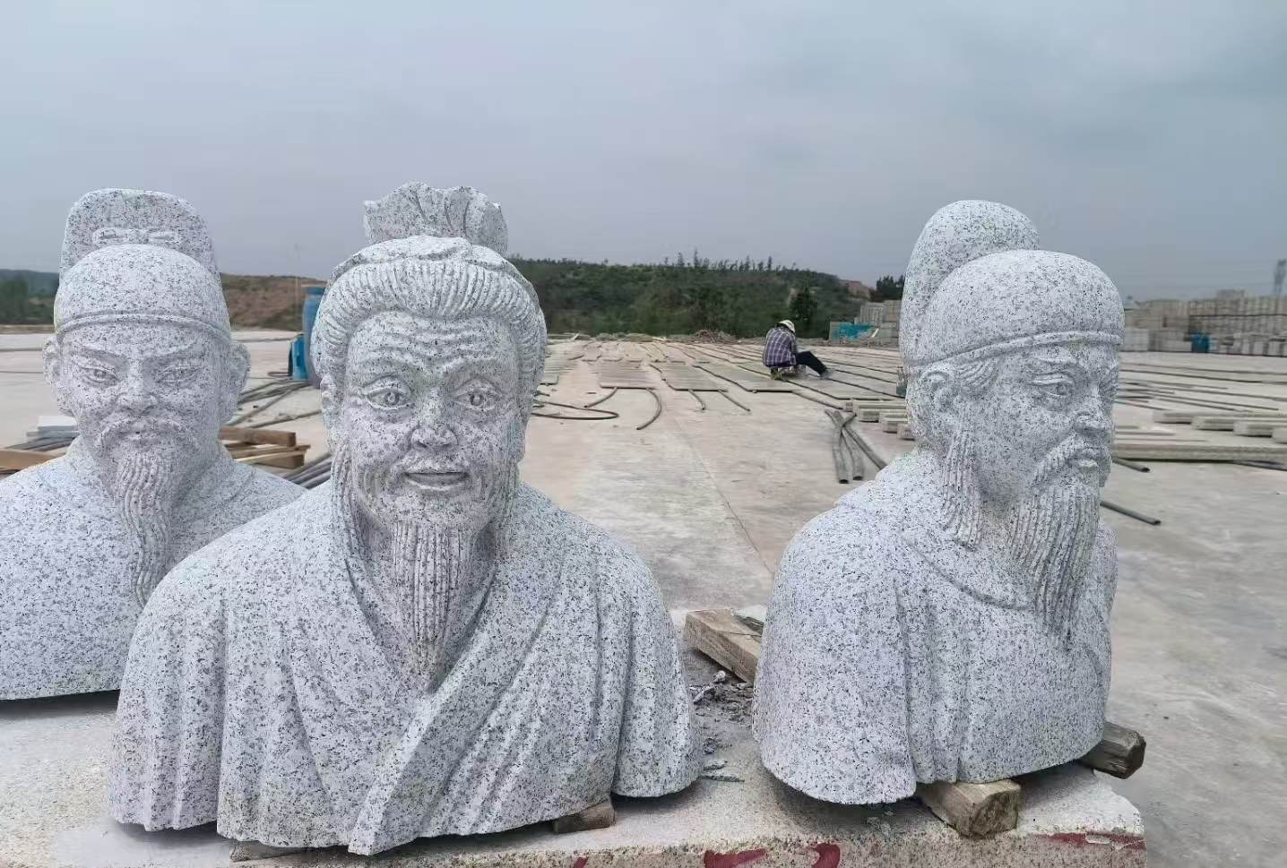 鄂州 白麻花岗岩石材人物立体雕刻