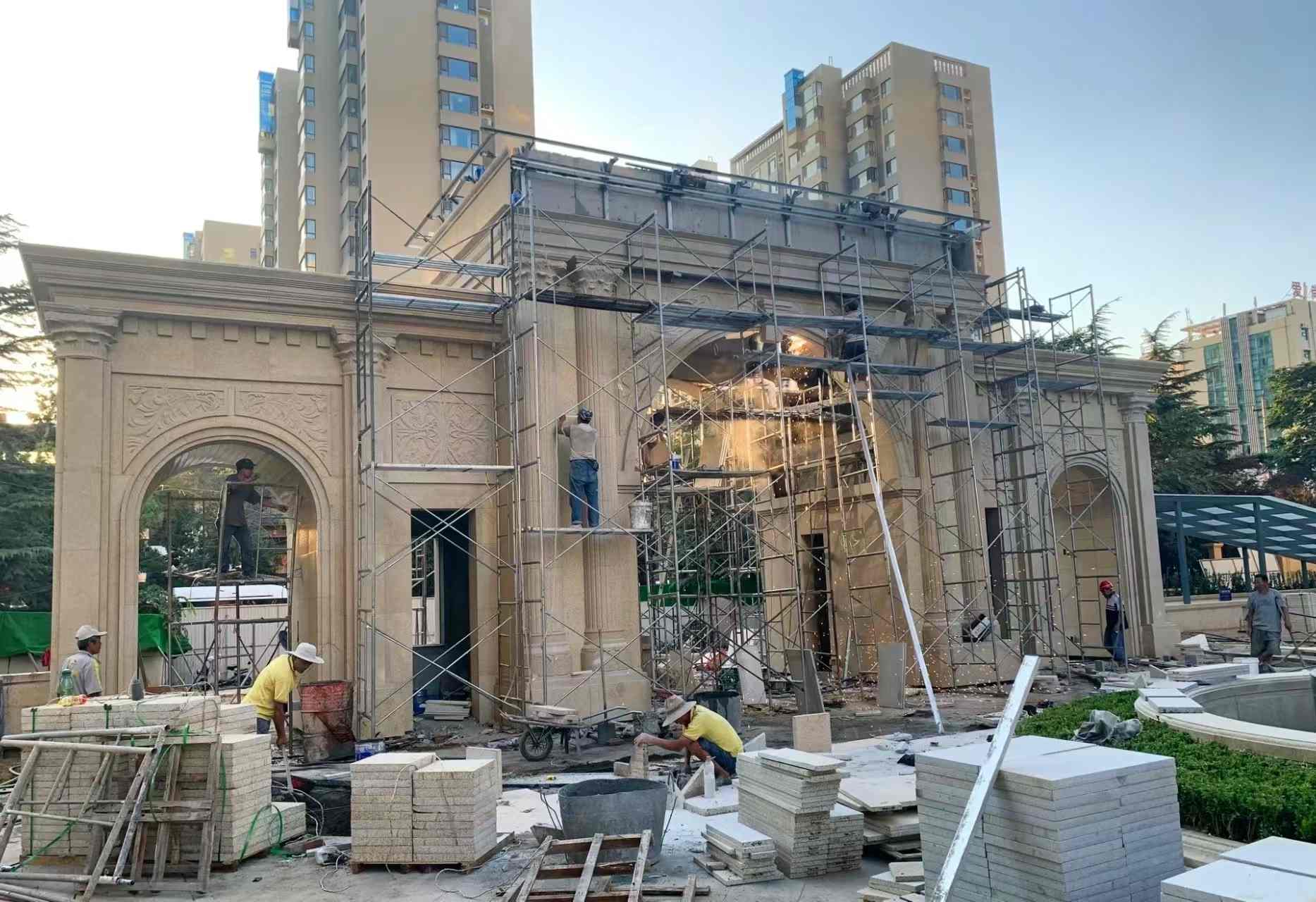 鄂州 黄金麻荔枝面花岗岩小区门楼外墙干挂