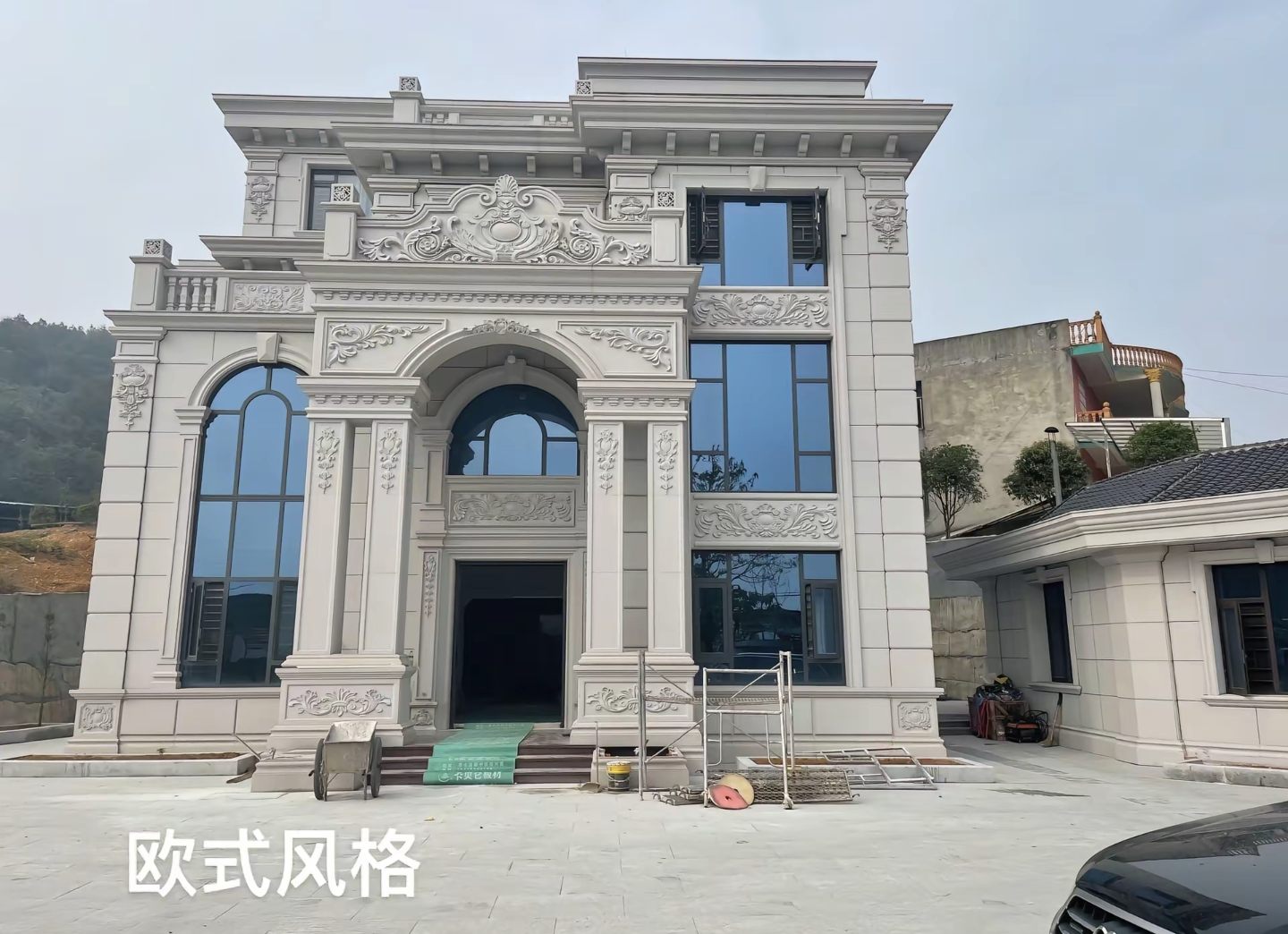 鄂州 白麻花岗岩别墅外墙干挂